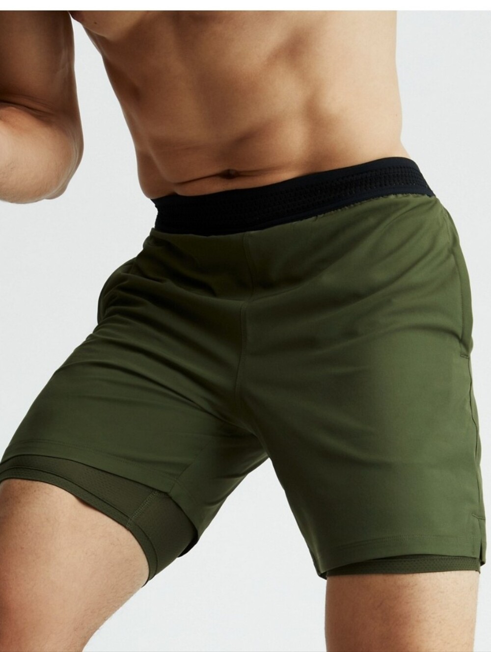 Fabletics The Fundamental Short (Lined) Olive Green 7"